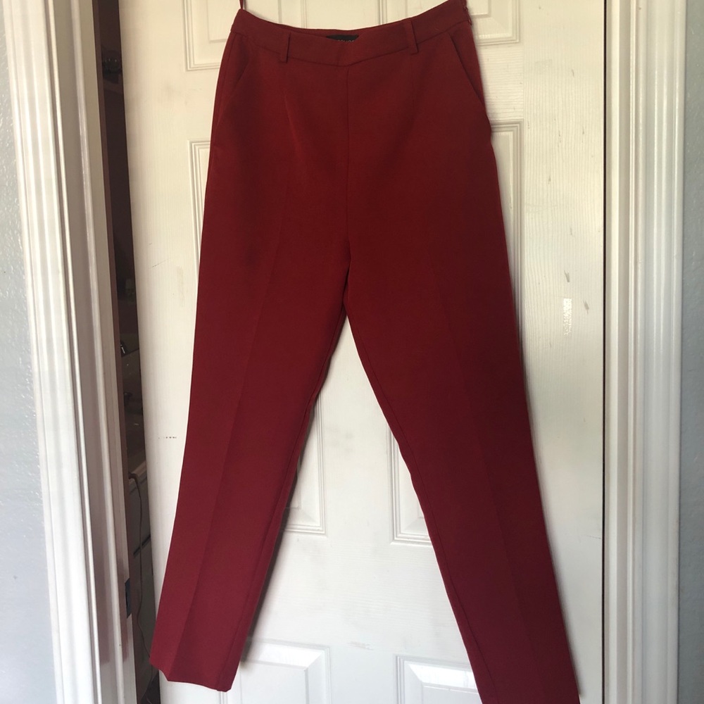 Red trousers/slacks